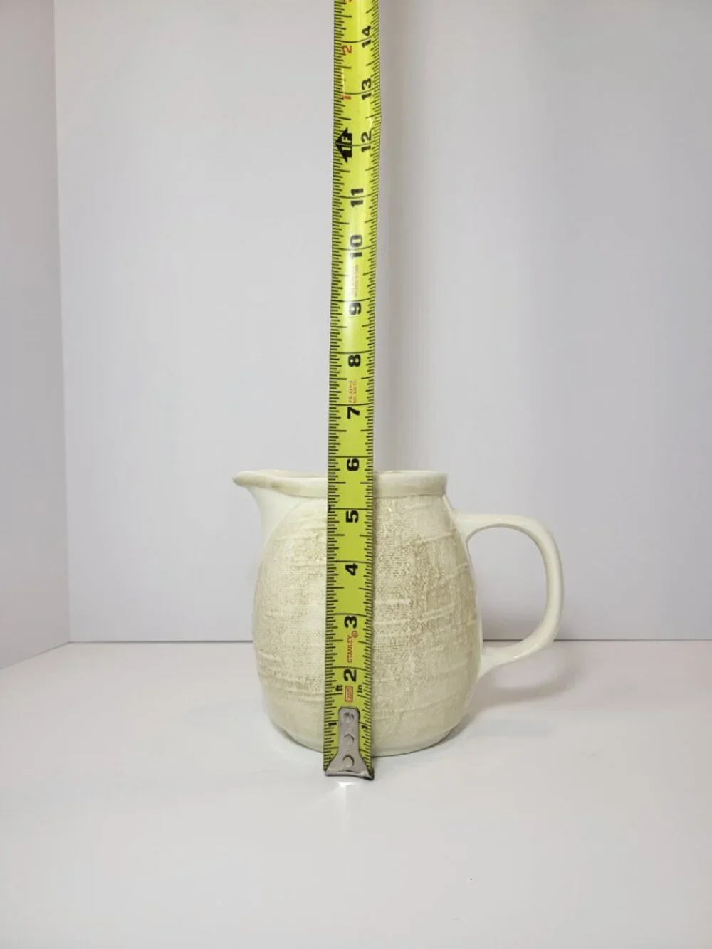 Vintage Stangl Pottery‎ Texture Ware Pitcher. Mid Century Burlap Milk Jug